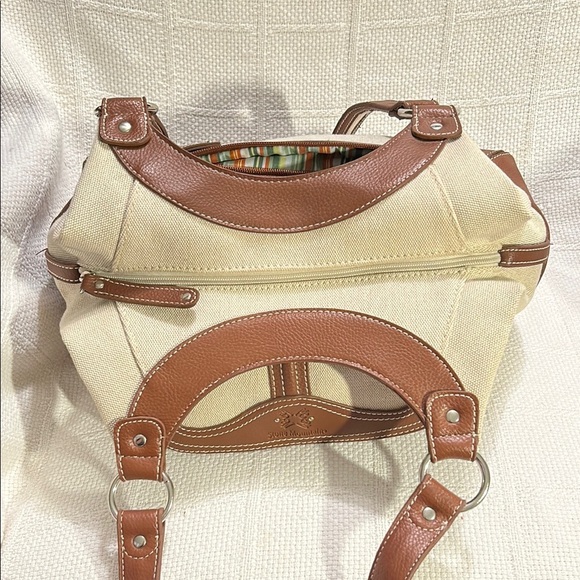 STONE MOUNTAIN Canvas/Leather Women's Shoulder Bag - Picture 6 of 13